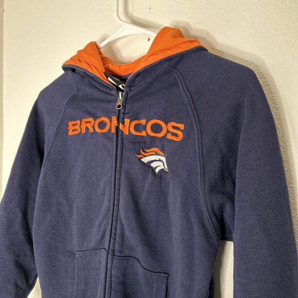 Denver Broncos NFL Team Apparel Kids Medium Zip Up Hoodie - Picture 2 of 8